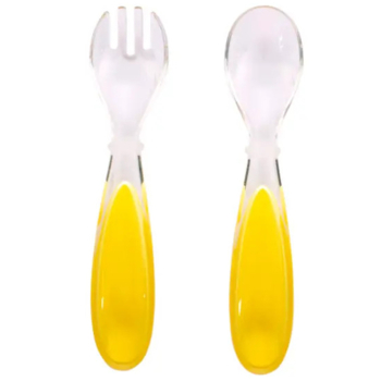 Виделка та ложечка з футляром Baby Team Зайчик, жовтий (6115) - Pampik - 4