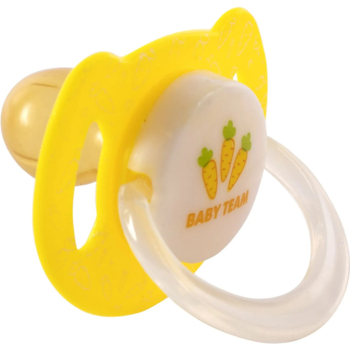 Пустышка латексная Baby Team классическая ночная, 6+ мес., желтый (3225) - Pampik - 3
