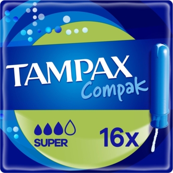 Тампони Tampax Compak Super, з аплікатором, 16 шт. - Pampik