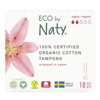 Органічні тампони Naty Regular, 18 шт. - Pampik