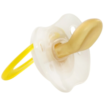 Пустушка латексна Baby Team, ортодонтична, 0+ міс., жовтий (3200_кот) - Pampik - 2