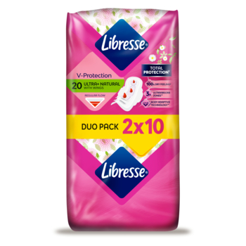 Прокладки гігієнічні Libresse Ultra Natural Wing Aloe Vera & Camomile, 20 шт. - Pampik - 2