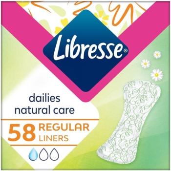 Прокладки ежедневные Libresse Natural Care Normal, 58 шт. - Pampik