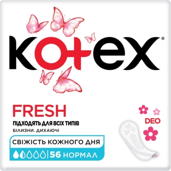 Прокладки ежедневные Kotex Deo Normal, 56 шт. - Pampik