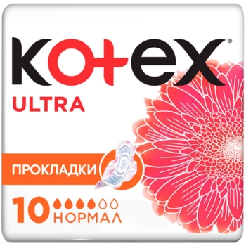 Прокладки гігієнічні Kotex Ultra Dry Normal, 10 шт. - Pampik