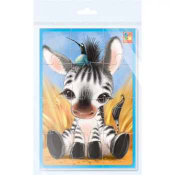 М'які пазли Vladi Toys Зебренок та Левеня, укр. мова, 12 елементів (VT1103-42) - Pampik - 4