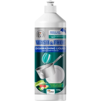 Средство для мытья посуды Wash & Free Алоэ и лесная земляника, 1000 мл - Pampik