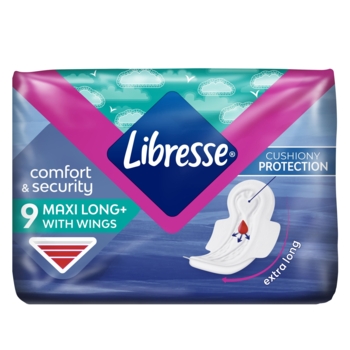 Прокладки гігієнічні Libresse Maxi Long, подовжені, 9 шт. - Pampik