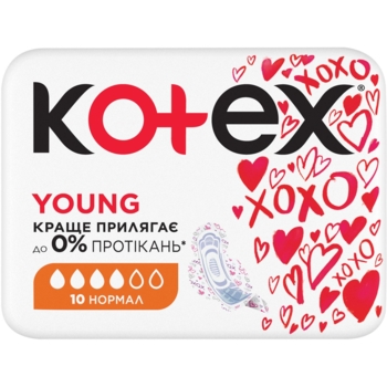 Прокладки гігієнічні Kotex Young Normal, 10 штук - Pampik - 2