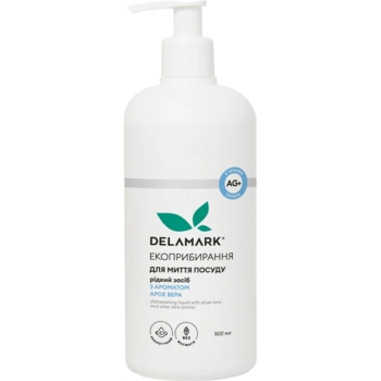 Средство для мытья посуды DeLaMark Алоэ Вера с ионами серебра, 500 мл - Pampik