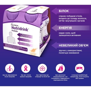 Ентеральне харчування Nutricia Nutridrink Protein Vanilla flavour зі смаком ванілі, 500 мл (4 шт. по 125 мл) - Pampik - 6