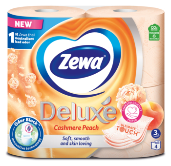 Папір туалетний Zewa Deluxe Персик тришаровий, 4 рулони - Pampik - 2