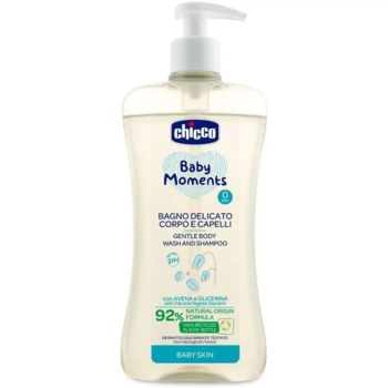 Гель-шампунь для тіла та волосся Chicco Baby Moments з екстрактом вівса, 500 мл - Pampik