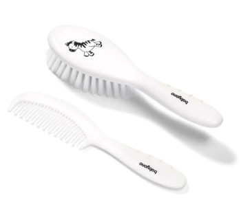 Щітка та гребінець для волосся BabyOno, суперм'яка щетина, білий (570/03) - Pampik