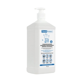 Антисептик-розчин Touch Protect для дезінфекції рук, тіла, поверхонь та інструментів, 1 л - Pampik