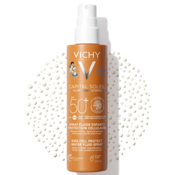 Дитячий сонцезахисний водостійкий спрей-флюїд Vichy Capital Soleil SPF50+, для чутливої ​​шкіри, 200 мл - Pampik - 4