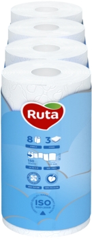 Туалетний папір Ruta Pure White, тришаровий, 8 рулонів - Pampik - 2