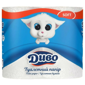 Двошаровий туалетний папір Диво Soft, 4 рулони - Pampik