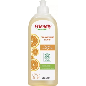 Органічний засіб для миття посуду Friendly Organic Апельсинова олія, 500 мл - Pampik