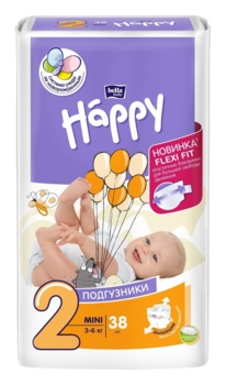 Підгузки на липучках Bella Baby Happy 2 (3-6 кг), 38 шт. - Pampik