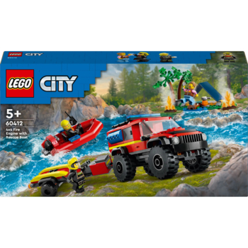 Конструктор LEGO City Пожарный внедорожник со спасательной лодкой, 301 деталь (60412) - Pampik