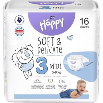 Підгузки на липучках Bella Baby Happy 3 (5-9 кг), 16 шт. - Pampik