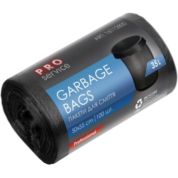 Пакеты для мусора PRO service Standard, 35 л, 100 шт., черный - Pampik