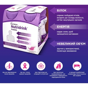 Ентеральне харчування Nutricia Nutridrink Protein Berries flavour зі смаком лісових плодів, 4 шт. x 125 мл - Pampik - 6