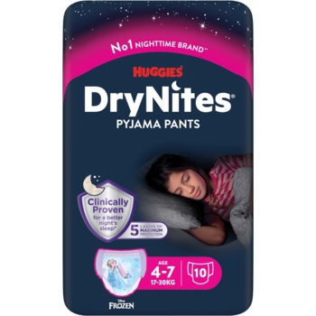 Підгузки-трусики для дівчаток Huggies DryNites 4-7 років (17-30 кг), 20 шт. (2 уп. x 10 шт.) - Pampik - 2