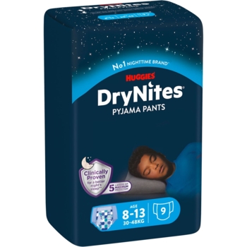 Підгузки-трусики для хлопчиків Huggies DryNites 8-13 років (30-48 кг), 18 шт. (2 уп. x 9 шт.) - Pampik - 2