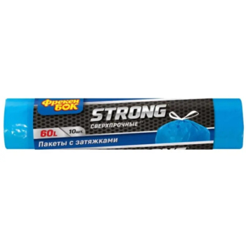 Пакеты для мусора Фрекен Бок Strong, с затяжками, 60 л, 10 шт. - Pampik