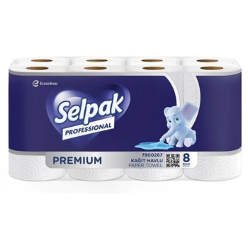 Паперові рушники Selpak Professional Premium тришарові, 8 рулонів - Pampik