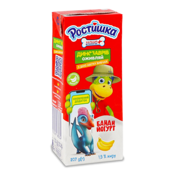Йогурт питьевой Ростишка Банан 1,5%, 207 г - Pampik