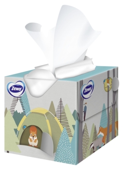 Серветки косметичні Zewa Kids Zoo Cube тришарові, 60 шт. - Pampik - 4