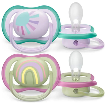 Пустушка Philips Avent Ultra Air, для дівчаток, 0-6 місяців, 2 шт. (SCF085/59) - Pampik