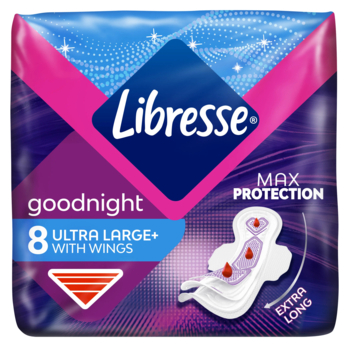 Гігієнічні прокладки Libresse Ultra Goodnight Large, нічні, 8 шт. - Pampik