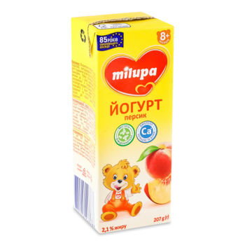 Йогурт питьевой Milupa Персик 2,1%, с бифидобактериями, 207 г - Pampik