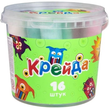 Крейда кольорова Strateg велика кругла, 16 шт. (50103) - Pampik