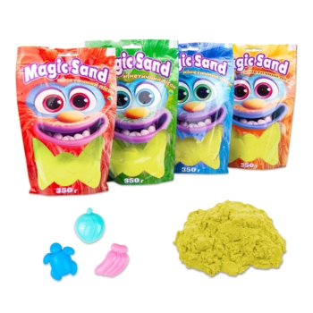Кінетичний пісок Strateg Magic Sand жовтий, 350 г (39402-5) - Pampik - 2