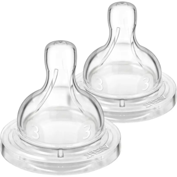 Соска силіконова Philips AVENT Анти-Колік, середній потік, від 3 міс., 2 шт. (SCY763/02) - Pampik