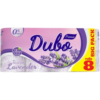 Туалетная бумага Диво Premio Toscana Lavender, трехслойная, белая, 8 рулонов - Pampik