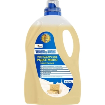 Мыло хозяйственное жидкое Wash&Free универсальное, 5 л - Pampik