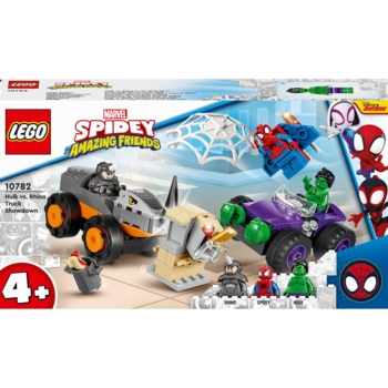 Конструктор LEGO Marvel Spidey Сутичка Халка з Носорогом на вантажівках, 110 деталей (10782) - Pampik