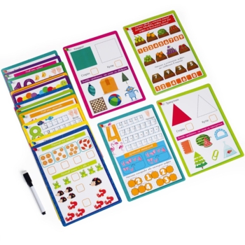 Картки з маркером Vladi Toys Готуємось до школи: Математика, укр. мова (VT5010-22) - Pampik - 3