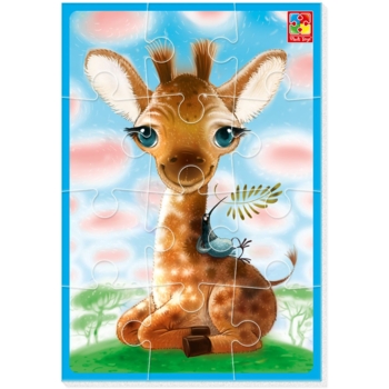 М'які пазли Vladi Toys Малюк зможе А5 "Жираф", 12 елементів (VT1106-72) - Pampik