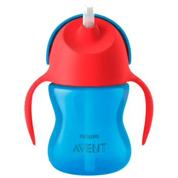 Чашка з трубочкою Philips Avent 9+ міс, синій з червоним, 200 мл (SCF796/01) - Pampik