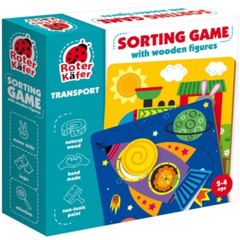 Гра-сортер Roter Kafer Транспорт з дерев'яними фігурами (RW4203) - Pampik