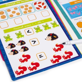 Картки з маркером Vladi Toys Готуємось до школи: Математика, укр. мова (VT5010-22) - Pampik - 4