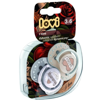 Пустушка силіконова Lovi I love, симетрична, 3-6 міс., 2 шт. (22/867) - Pampik