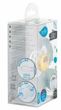 Силіконова симетрична пустушка Nuvita Air55 Cool Love, 6-12 міс., жовтий (NV7085SC) - Pampik - 3